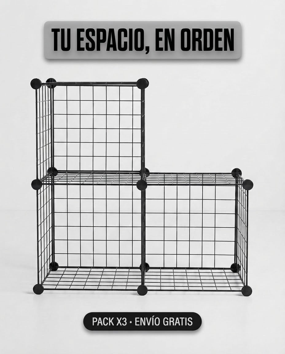 Estante organizador cubo - negro